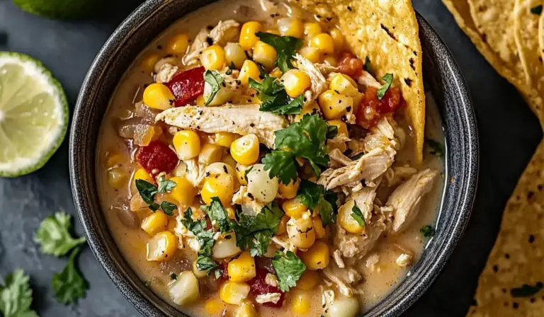 Mexican Street Corn White Chicken Chili – A Creamy, Flavorful Delight for Beginners