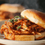 Crockpot BBQ Chicken served on buns