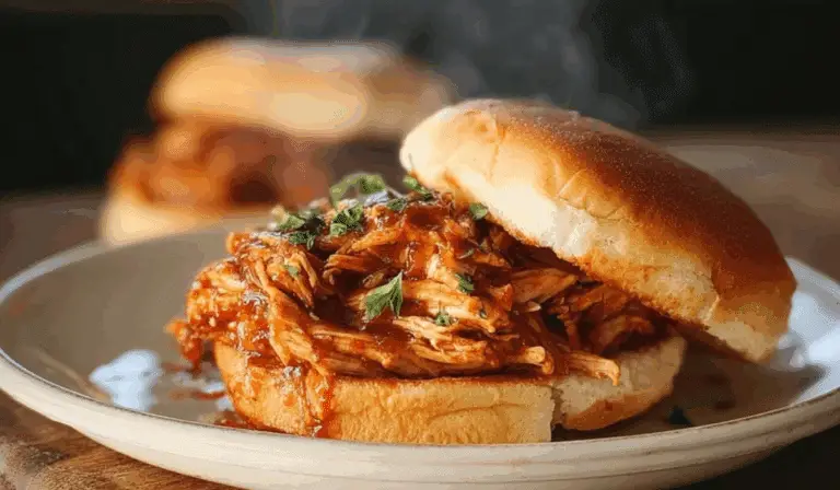 Crockpot BBQ Chicken served on buns