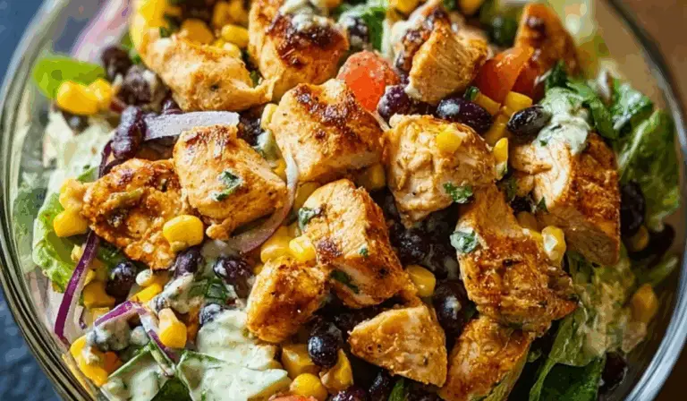 Zesty Southwest Chicken Salad in a rustic bowl
