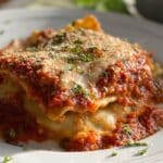 Crockpot Ravioli Lasagna in slow cooker