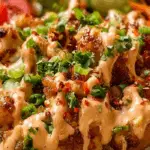 Bang Bang Chicken Bowl with crispy chicken and rice