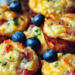 Breakfast Muffins on a rustic table with coffee