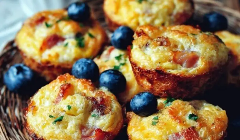 Breakfast Muffins on a rustic table with coffee