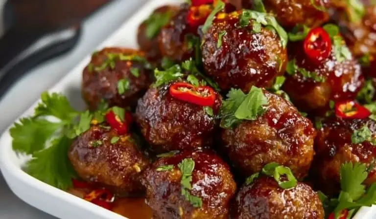 Sweet Chili Meatballs Crockpot featured recipe photo