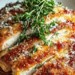 Steakhouse Parmesan Chicken on rustic table