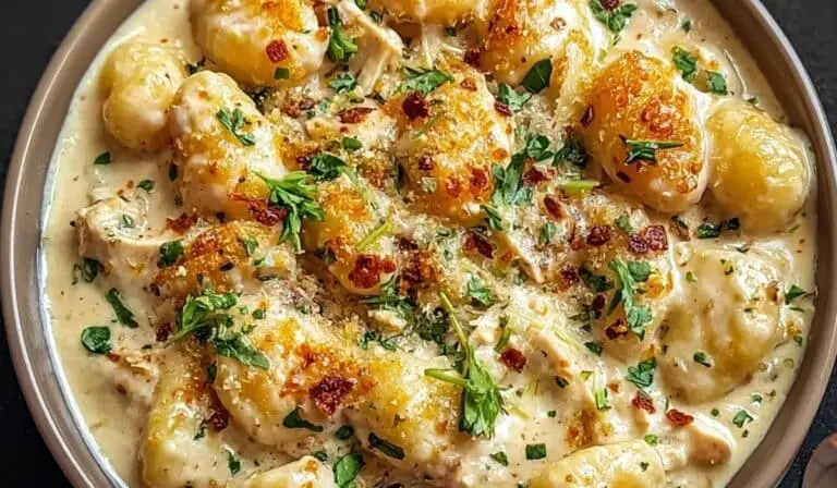 Creamy Crack Chicken Gnocchi in a bowl
