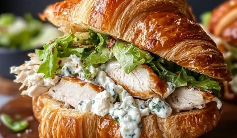 Chicken Caesar Croissant Sandwich close-up