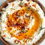 Spicy Ricotta Dip with Hot Honey in rustic bowl