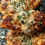 Blackstone Garlic Parmesan Chicken sizzling on griddle