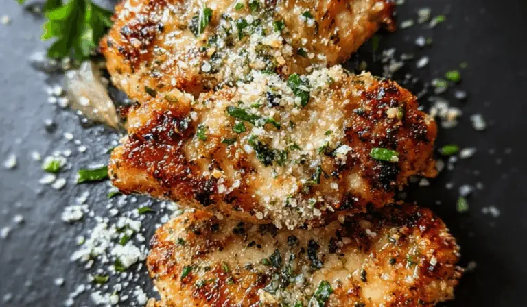 Blackstone Garlic Parmesan Chicken sizzling on griddle