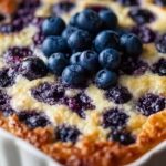 Blueberry Cottage Cheese Breakfast Bake in rustic morning setting