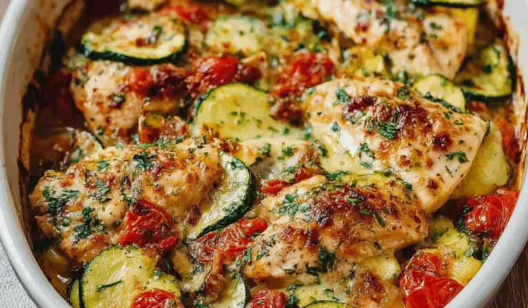 Mediterranean Chicken Zucchini Bake featured image