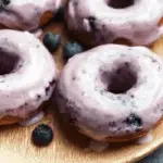 Blueberry Cake Donuts on rustic table