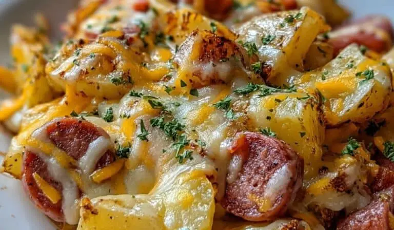 cheesy ranch potatoes and smoked sausage skillet