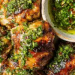 Grilled Chimichurri Chicken Thighs with fresh herb sauce