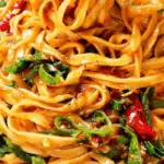 Chilli Garlic Noodles served with chopsticks