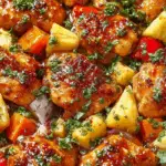 Hawaiian Chicken Sheet Pan with Pineapple and Veggies