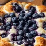 Cottage Cheese Blueberry Cloud Bread loaf with fresh blueberries