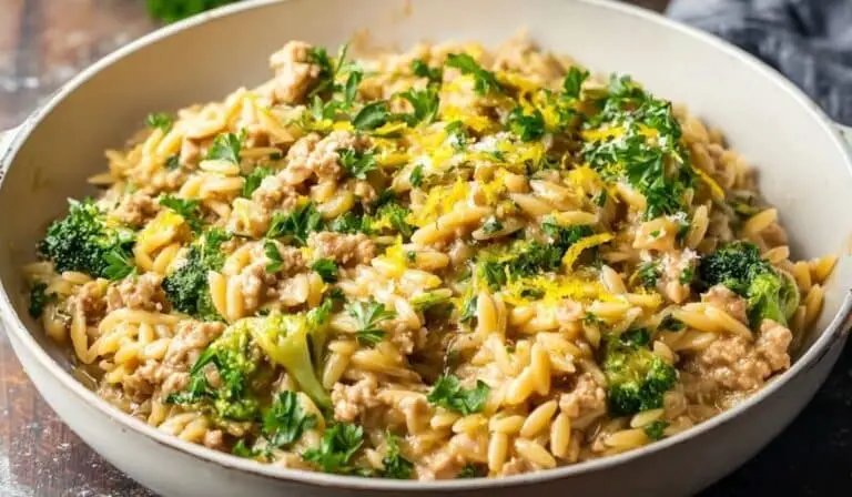 Ground Turkey Orzo one-pan dinner