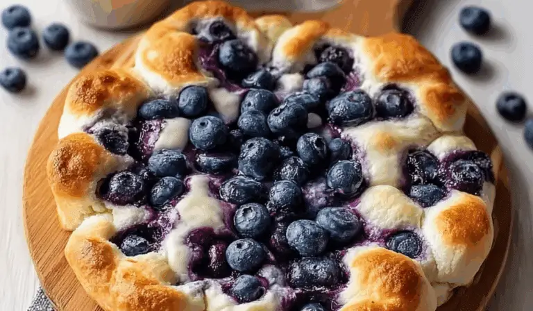 Cottage Cheese Blueberry Cloud Bread loaf with fresh blueberries
