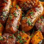 Sausage and Sweet Potatoes with Honey Garlic Sauce