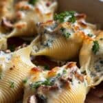 Creamy Garlic Mushroom Stuffed Shells featured dish