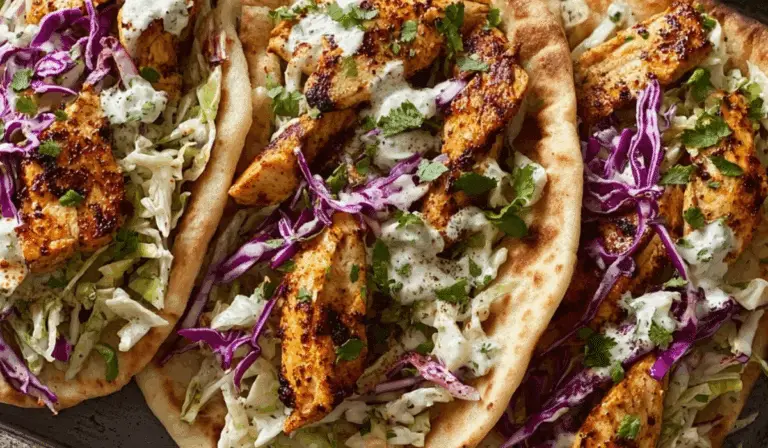Sheet Pan Chicken Pitas with Herby Ranch Slaw