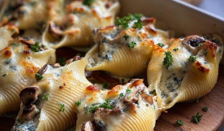 Creamy Garlic Mushroom Stuffed Shells featured dish