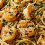 One-Pot Garlic Butter Shrimp Pasta with garlic butter sauce