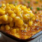 Sweet Harmony Honey-Glazed Corn Casserole in rustic dish
