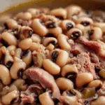 Crock Pot Black Eyed Peas with cornbread