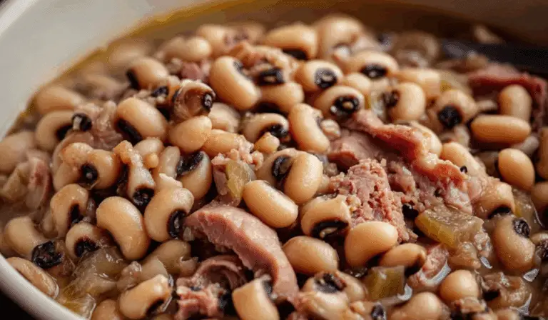 Crock Pot Black Eyed Peas with cornbread