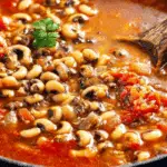 Loubiya Egyptian Black Eyed Pea Stew in clay pot