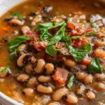 Smoky Black Eyed Pea Soup with cornbread