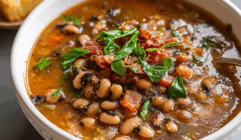 Smoky Black Eyed Pea Soup with cornbread