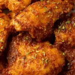 Air Fryer Buffalo Chicken crispy wings with sauce