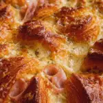 Freshly baked croissant bake on kitchen table