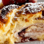 Monte Cristo Breakfast Casserole in baking dish