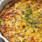 Crustless Quiche fresh from oven