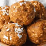Pumpkin Protein Balls on rustic table