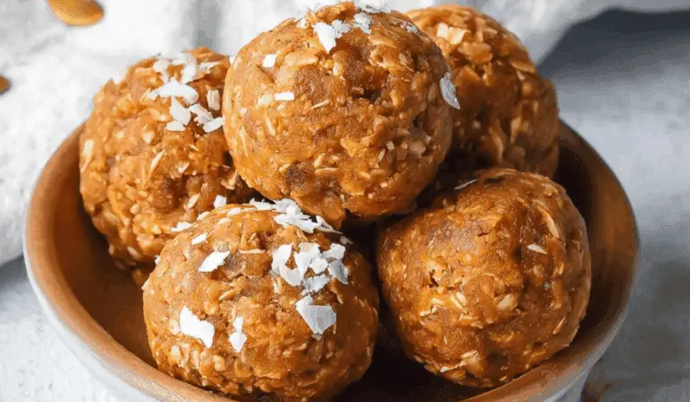 Pumpkin Protein Balls on rustic table