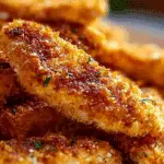 baked chicken tenders on parchment with sauces