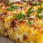 Hash Brown Egg Casserole baked golden brown