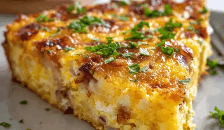 Hash Brown Egg Casserole baked golden brown