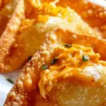 Buffalo Chicken Rangoons served with ranch dip
