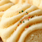 Whipped Shortbread Cookies Recipe on rustic tray