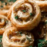 Fig and Goat Cheese Pinwheels on wooden board