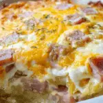 Ham and Potato Breakfast Casserole freshly baked