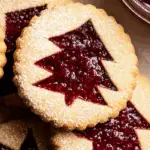 Raspberry Linzer Cookies on plate